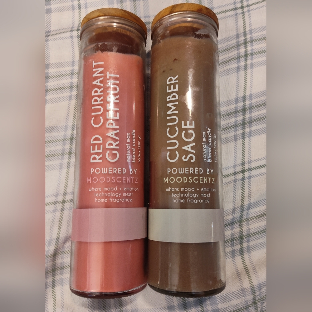 NEW! 2 Tall Glass Candles 10.5oz